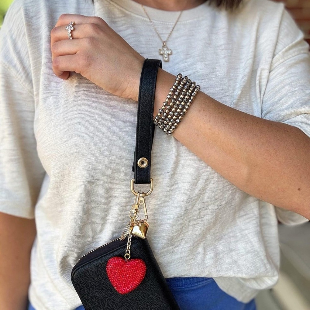 NEW PARK LANE “SWEETHEART” PURSE CHAIN BNIB!!! Red Heart Crystal Keychain - Picture 8 of 8